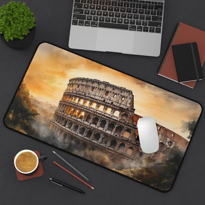 "Colosseum Sunset Desk Mat - Enhance Workspace with Vibrant Colors and Intricate Details"