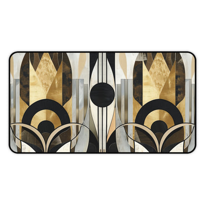 "Abstract art deco desk mat with stunning patterns and vibrant colors for inspiring workspace"