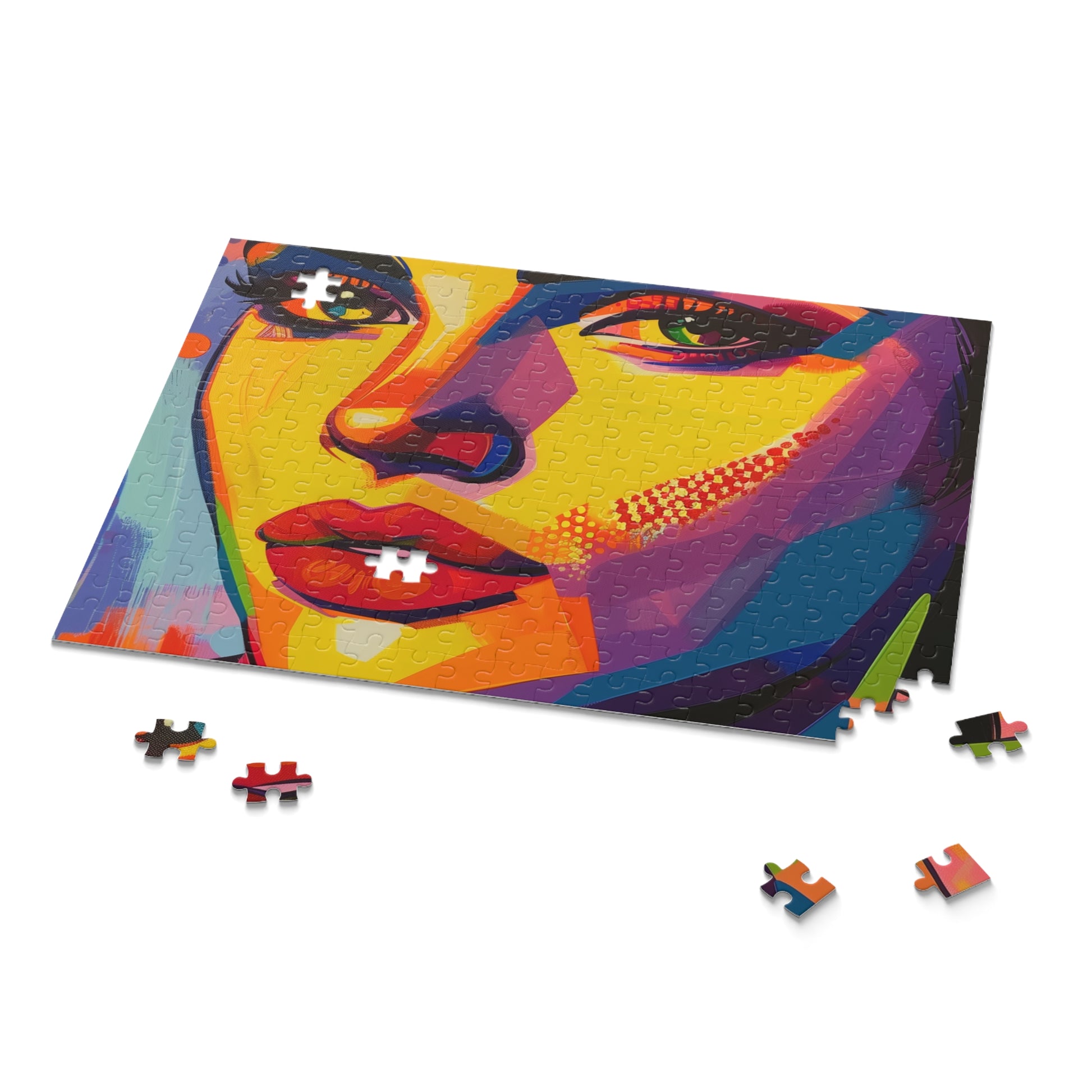 Vibrant Pop Art Portrait Jigsaw Puzzle - Bold colors and intricate details for modern art lovers