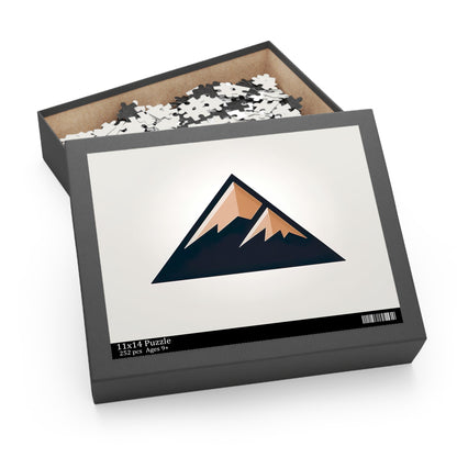 "Mountain Logo Jigsaw Puzzle - Piece together the majestic beauty of a vibrant mountain landscape, perfect for nature lovers and puzzle enthusiasts"