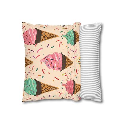 "Sweet Dreams Sprinkle Cone Pillowcase - High-quality, comfortable, and playful design for a touch of fun in your bedroom décor. Makes a great gift!"