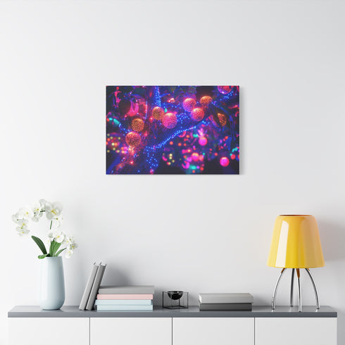 Cyber Tree with Neon Fruit — Canvas Wall Art — Product Detail View 7