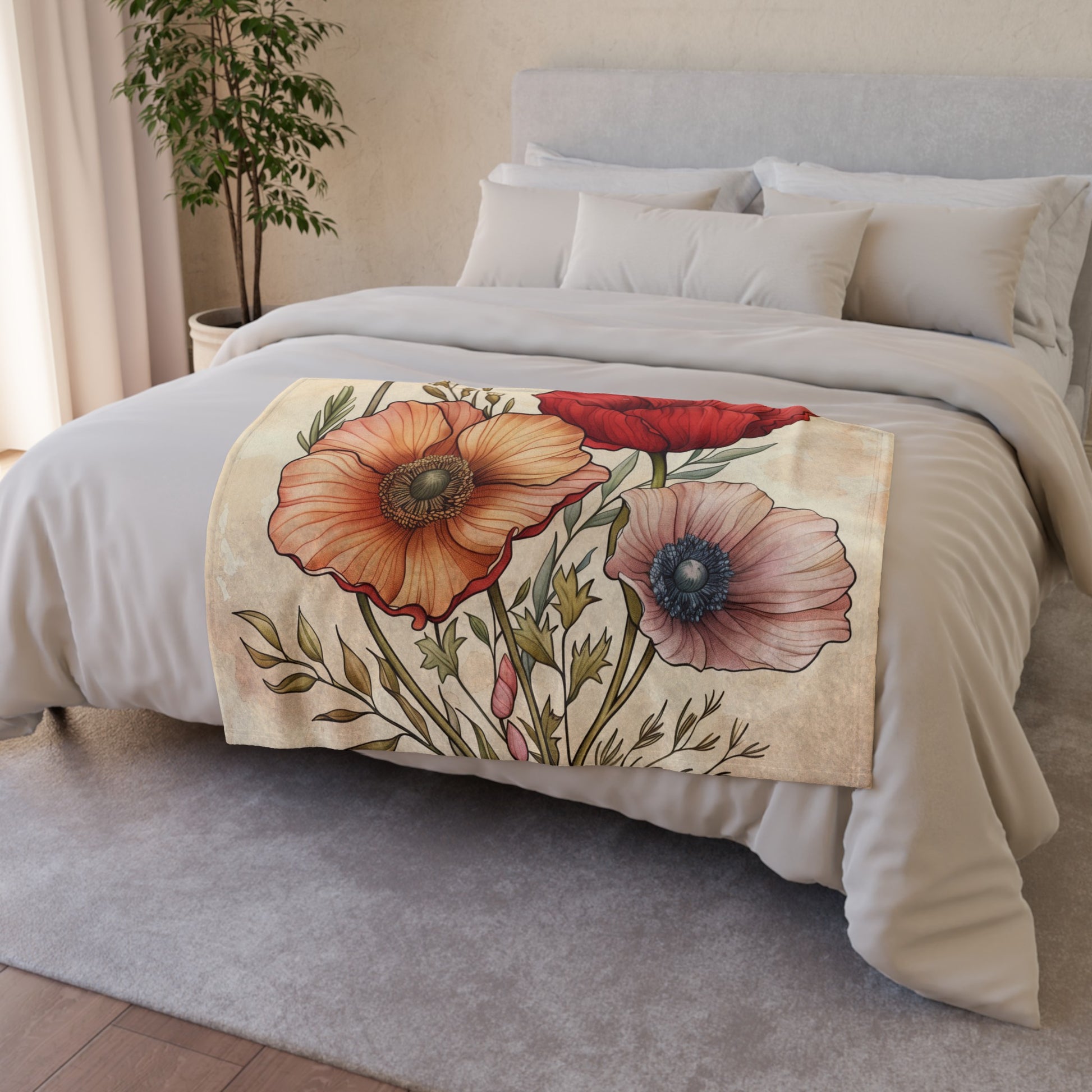 this blanket is sure to elevate any room with its floral allure.