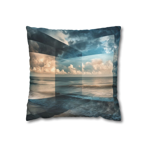 Storm Breaking Through Layered Dimension — 40×40 Cushion Cover — Front 40×40 cm Square Cushion View