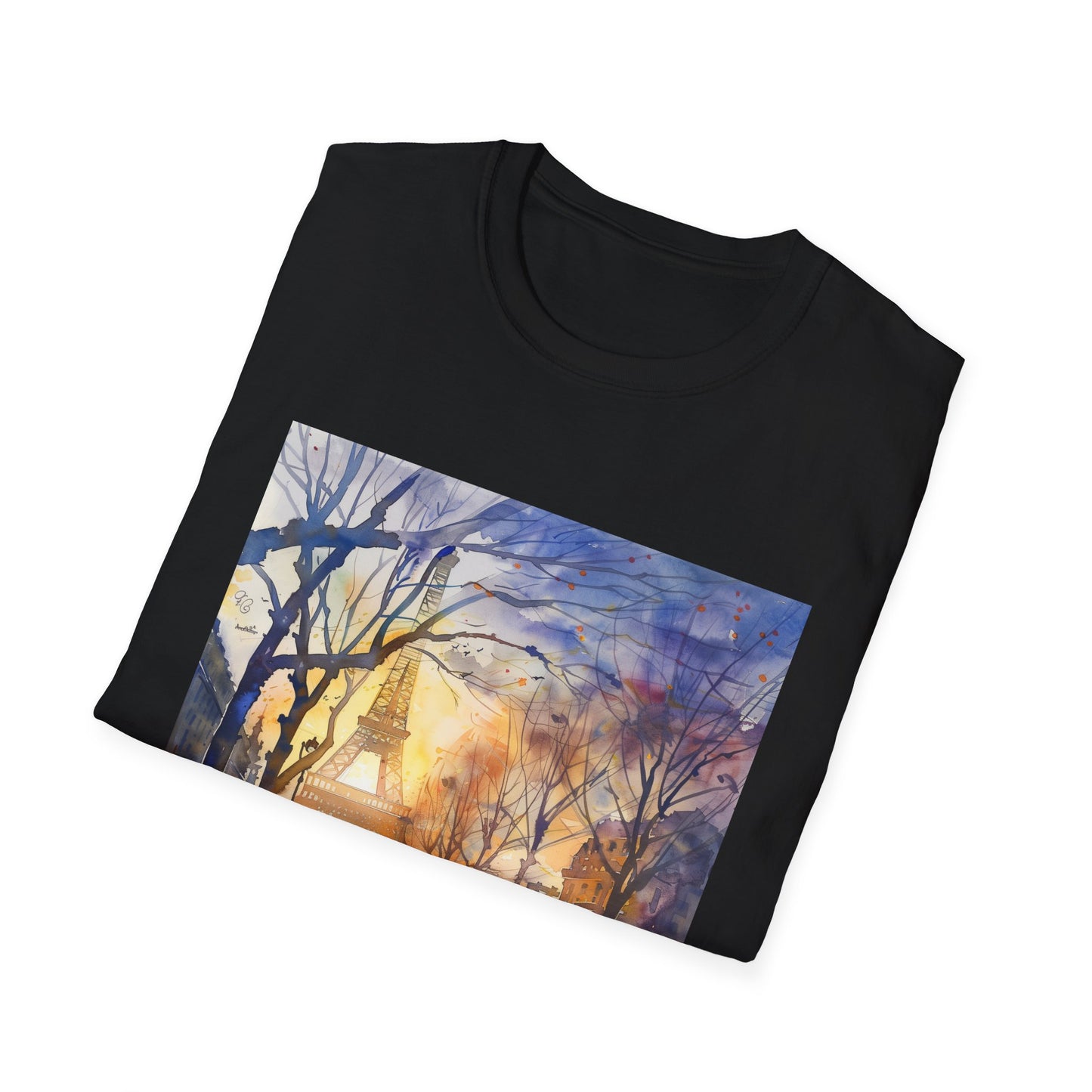 Parisian Icon in Watercolor: The Eiffel Tower T-shirt