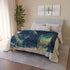 Cosmic Serpent Guarding Starlit Gate Plush Fleece Throw Blanket