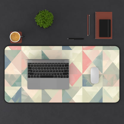 "Pastel Geometrics Desk Mat: Stylish seamless pattern for modern workspace"