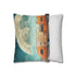 Desert Caravan under Giant Moons (Edition II) — 40×40 Cushion Cover — Soft Brushed Fabric Texture Close-Up