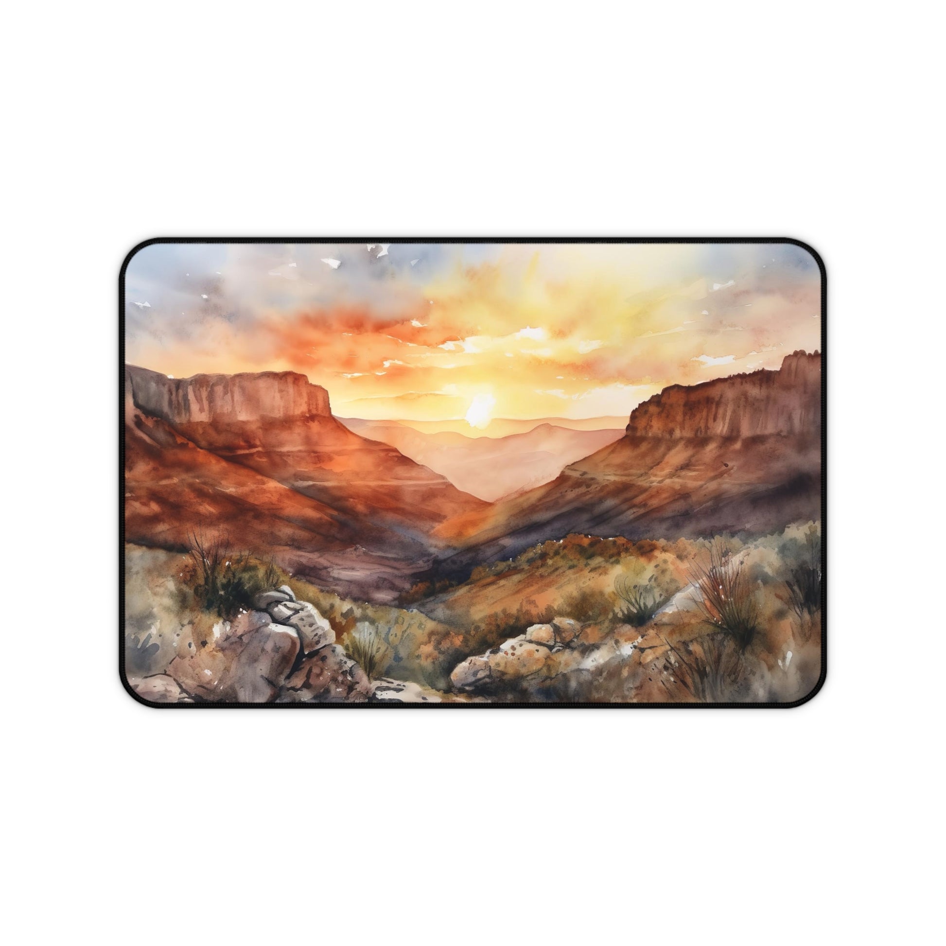 "Desert Mountains Desk Mat - Bring Serene Desert Landscape to Your Workspace"