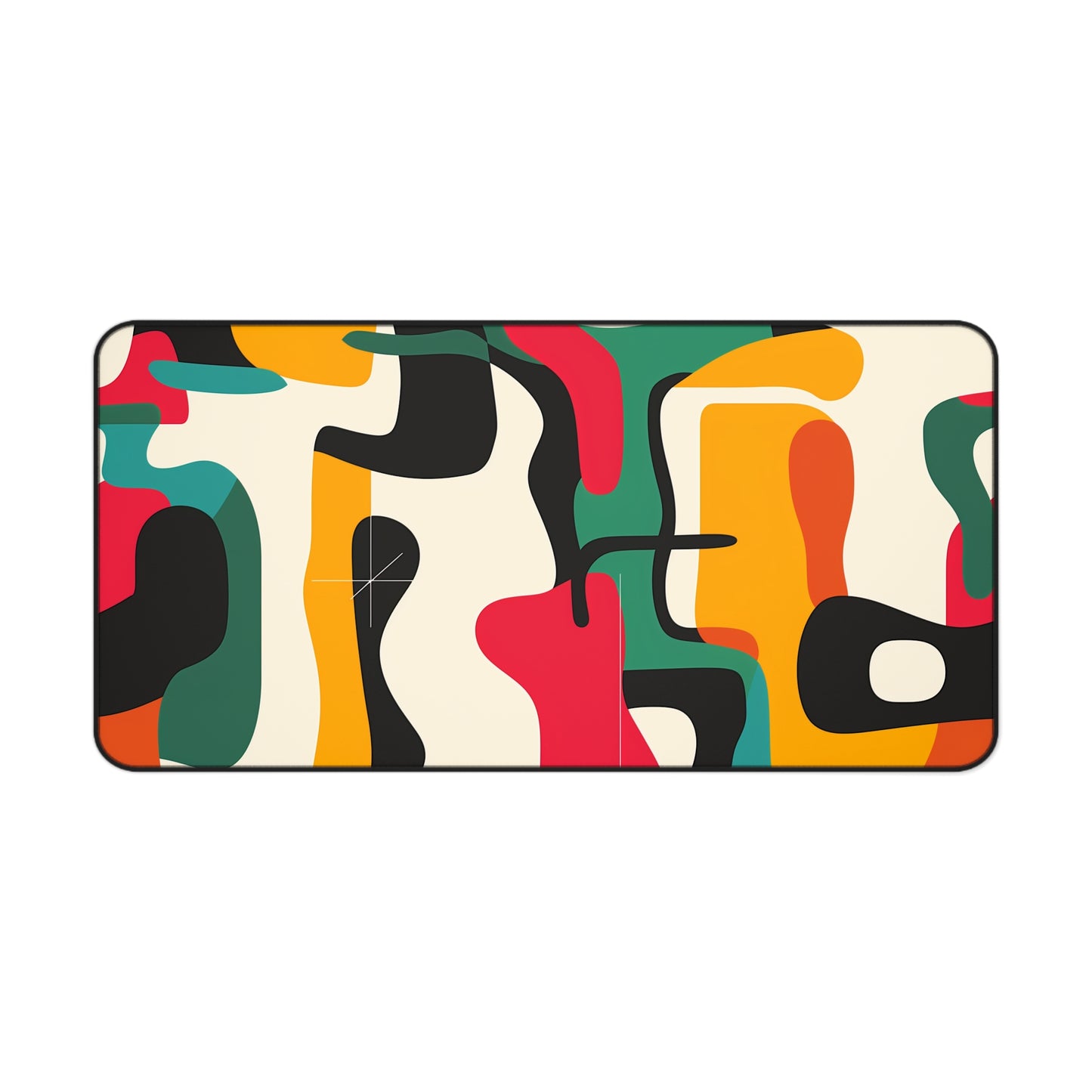 "Modern Abstract Bright Desk Mat - Bold and colorful workspace accessory for stylish office decor"