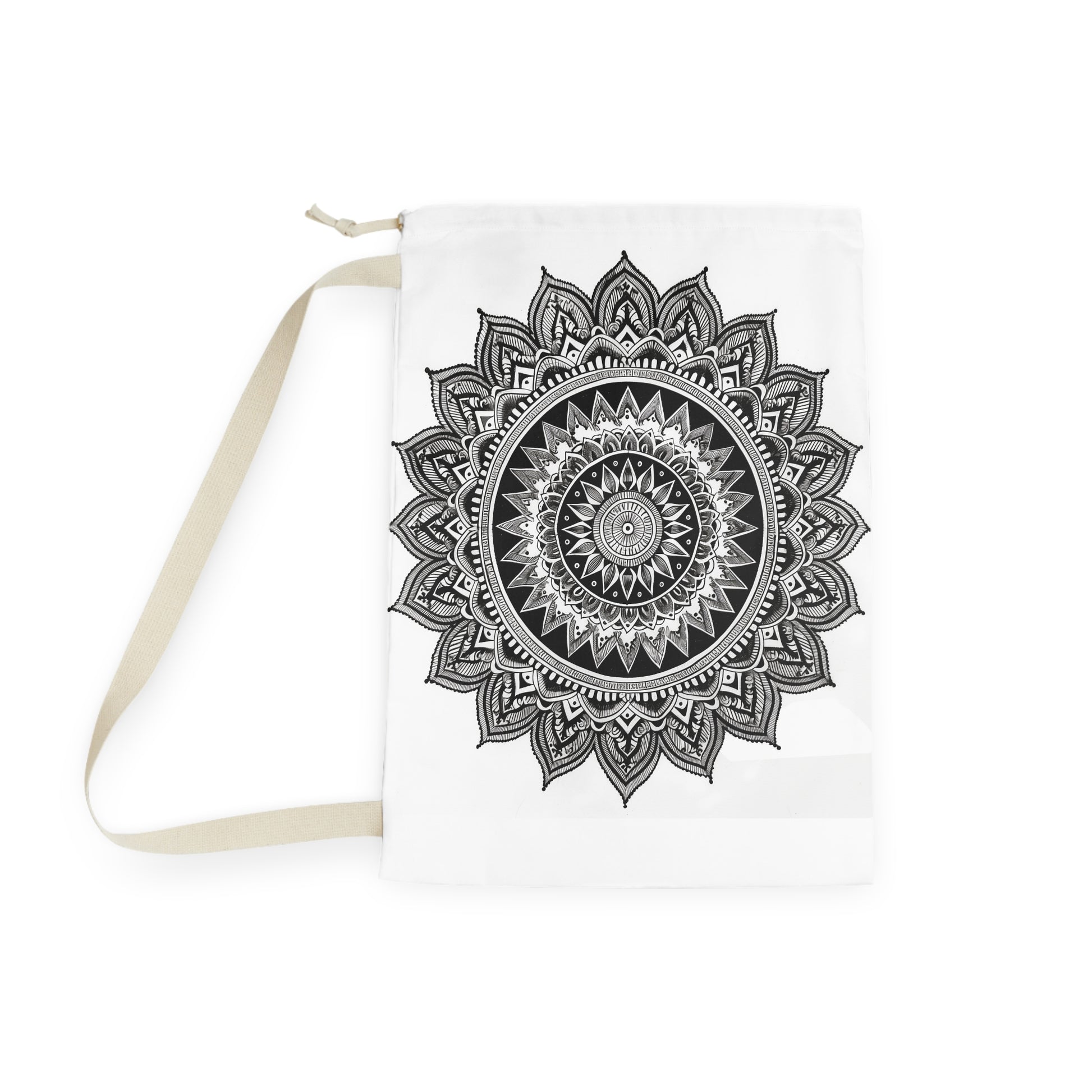 "Zen Mandala Laundry Bag - Tranquil laundry accessory with serene mandala pattern"