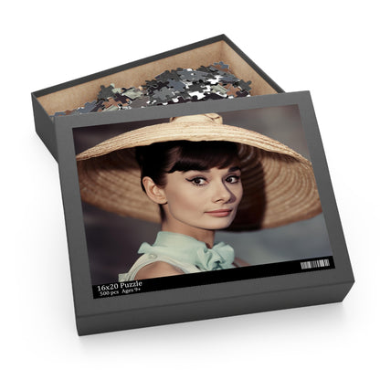 Audrey Hepburn Jigsaw Puzzle Tribute - Elegant and timeless Hollywood icon jigsaw puzzle.