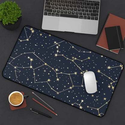 "Starry Night Desk Mat - Illuminate your workspace with celestial beauty, featuring a seamless pattern of twinkling stars"