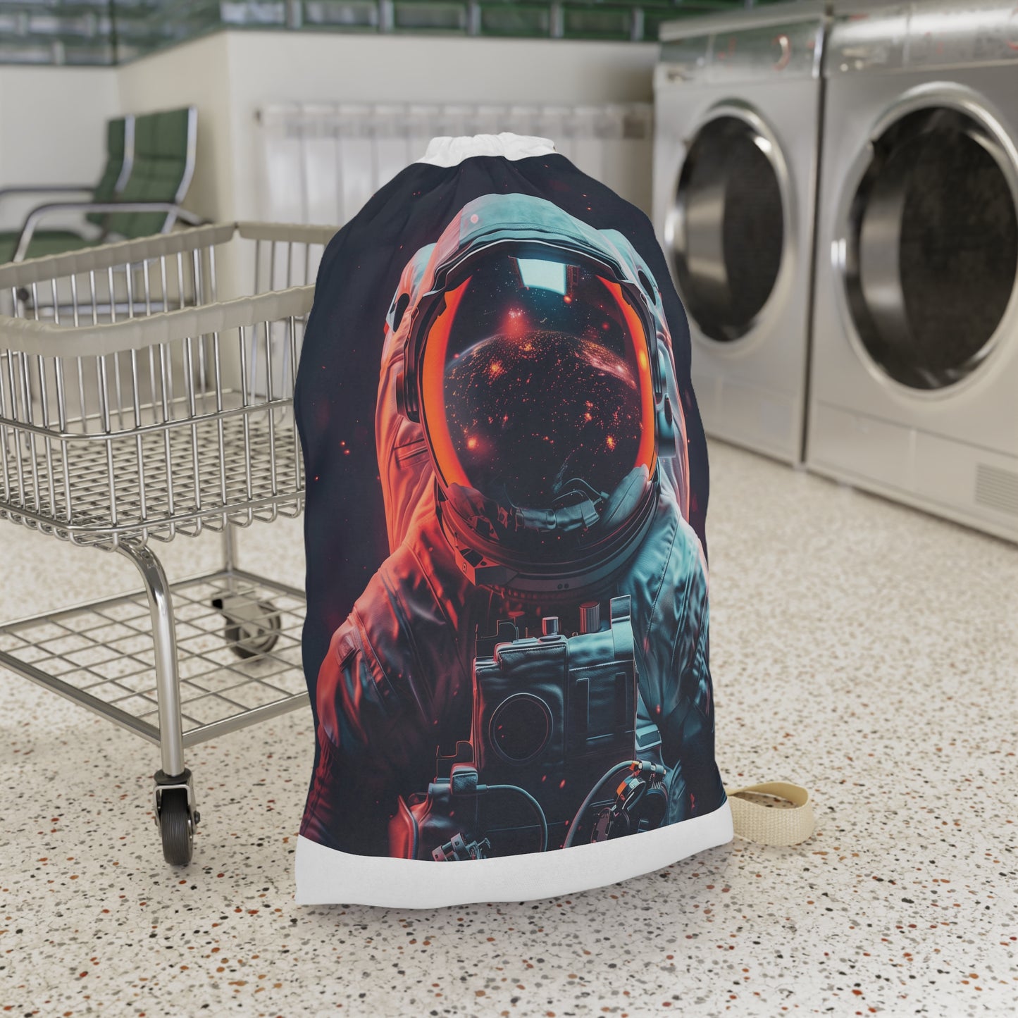 "Space-themed Astro Laundry Bag for cosmic cleaning adventures"