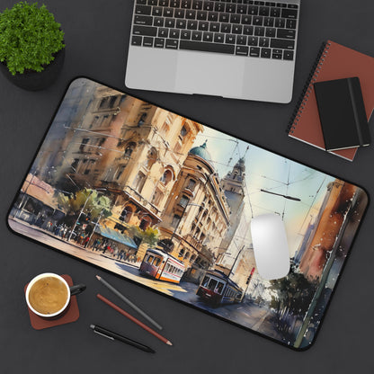 "Melbourne City Desk Mat - Enhance your workspace with skyline design, stylish protection for your desk"