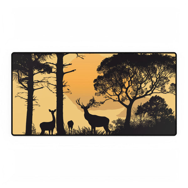 Nature Wildlife Silhouette — XL & XXL Desk Mat — Full Top-Down Artwork View