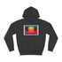 80s Retro Miami Neon Sunset — Heavyweight Graphic Hoodie — Front Heavyweight Fleece Hoodie View