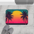 80s Retro Miami Neon Sunset — 61×43 Memory Foam Bath Mat — Modern Bathroom Floor Lifestyle View