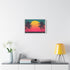 80s Style Miami Sunset Poster — Stretched Canvas Wall Art — Living Room Wall Lifestyle View