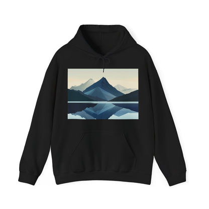 Wilderness Within: Find Serenity in the Simple Lines of this Minimalist Mountainscape Hoodie | Hoodies | DTG, Hoodies, Men's Clothing, Regular fit, Unisex, Women's Clothing | Prints with Passion