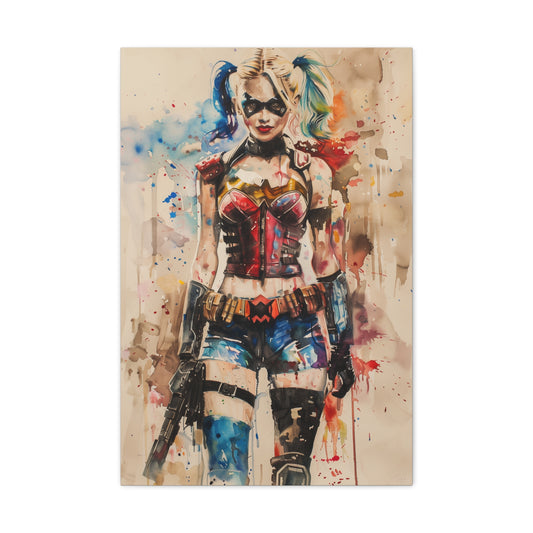 Harley Quinn: Mad Love Canvas: Vibrant Artwork of Harley Quinn with Bat | Canvas | Art & Wall Decor, Canvas, Fall Picks, Hanging Hardware, Home & Living, Indoor, Top Spring Products, Valentine's Day promotion | Prints with Passion