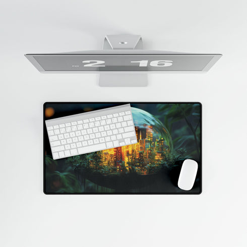 City Inside a Glowing Mushroom Cap Gaming XXL Extended Desk Mat