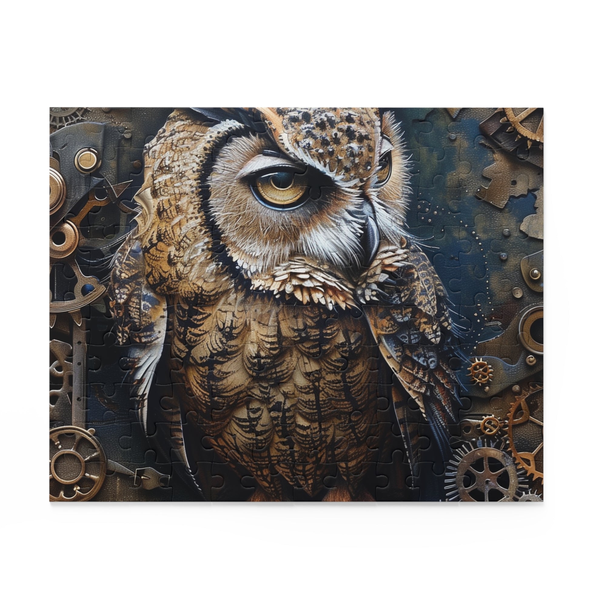 "Steampunk Owl Jigsaw Puzzle - Intricate design for fantasy fans and puzzle enthusiasts"