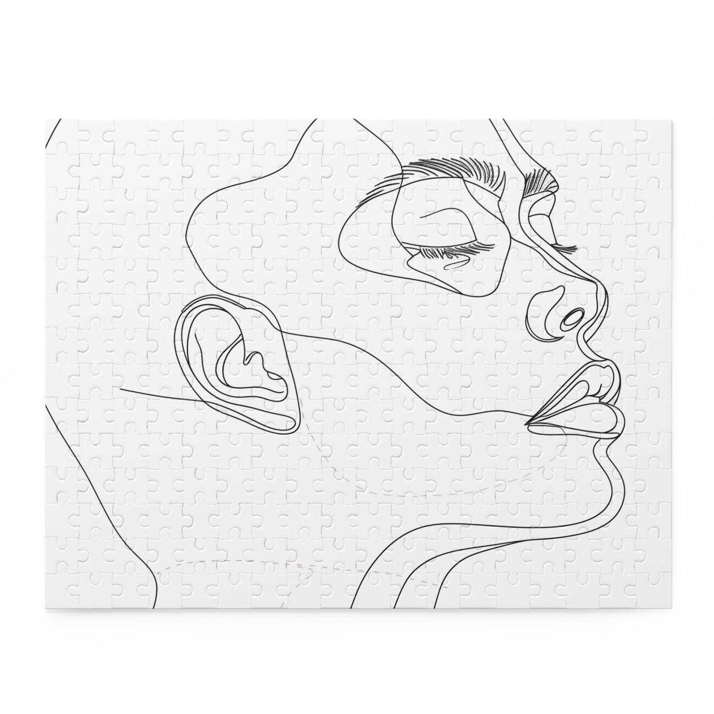 "Minimalist Face Line Art Puzzle - Intricately detailed jigsaw with captivating design"