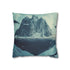 Floating Mountain Surrounded by Whales — 40×40 Cushion Cover — Front 40×40 cm Square Cushion View