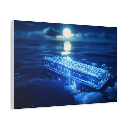 Glass Harmonica Floating in Moonlight Stretched Canvas Wall Art