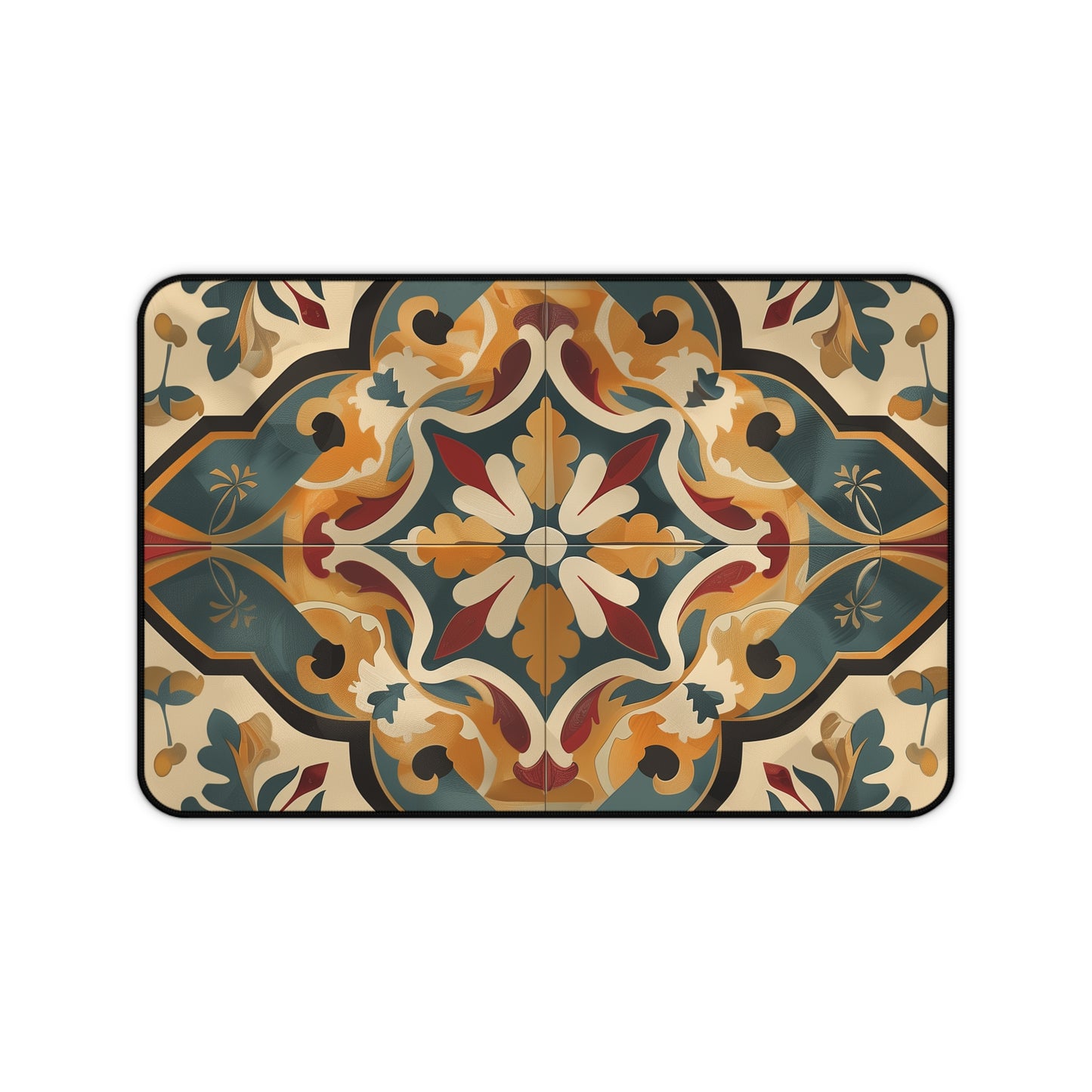 "Artisan Tiles Desk Mat - Enhance your workspace with elegant traditional tile design"