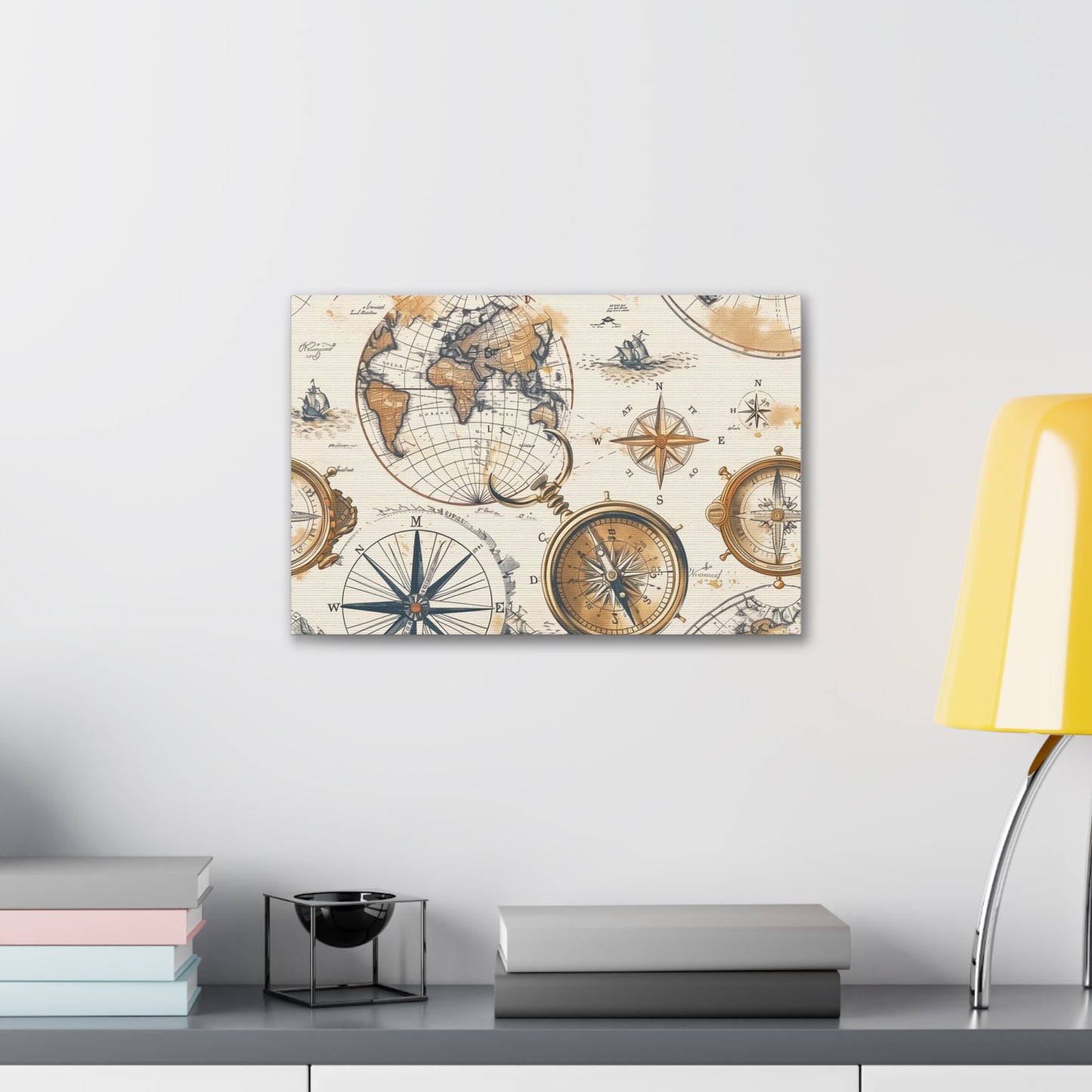 Vintage Maps Seamless Canvas Print