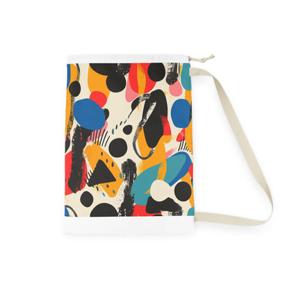 "Colorful abstract laundry bag, elevate your laundry routine with bold bright pattern"