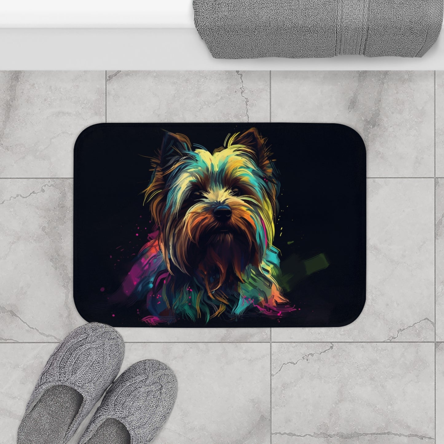 Yorkie Cuddles Bath Mat | Bath Mats | Bath, Bathroom, Home & Living, Indoor, Sublimation | Prints with Passion