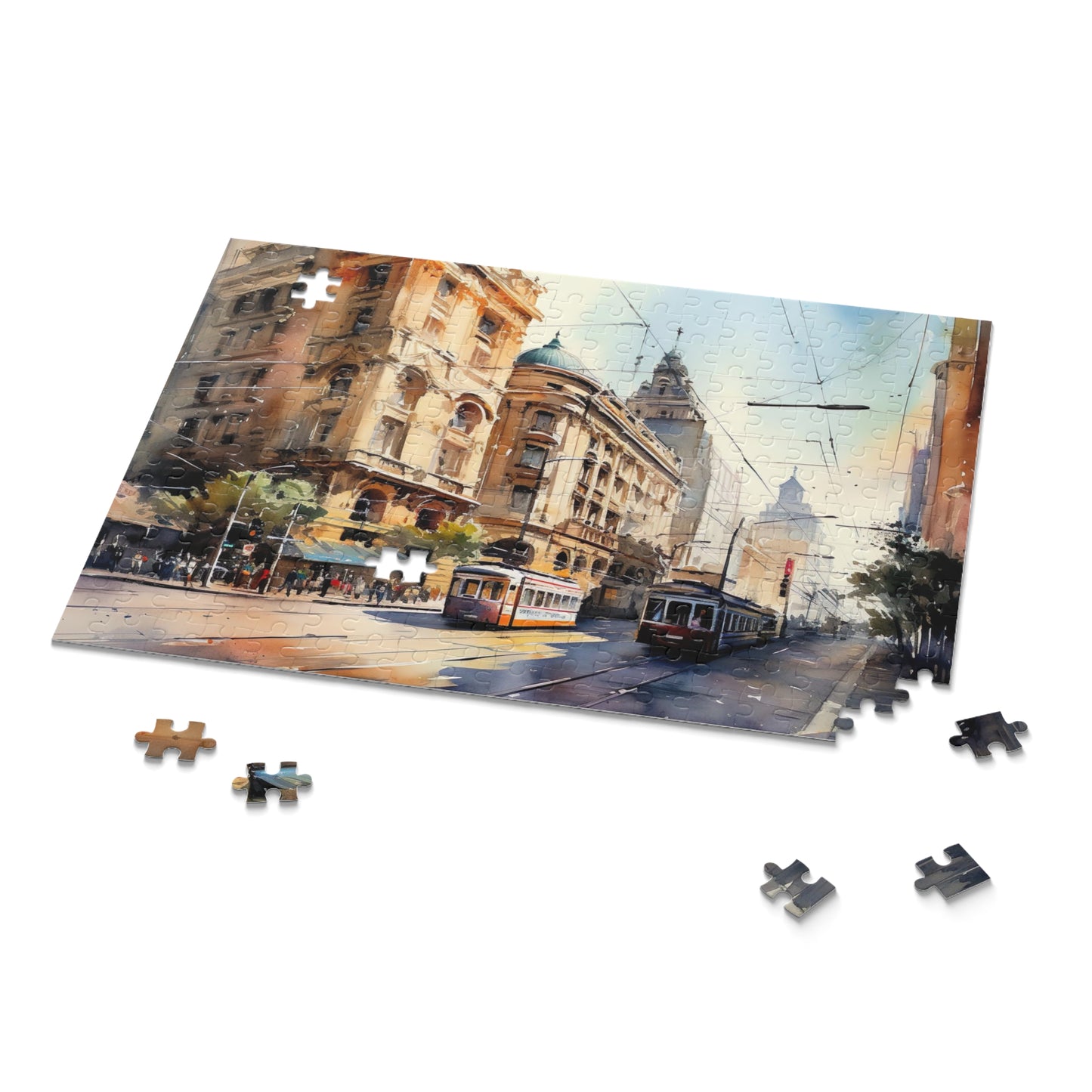 "Melbourne skyline jigsaw puzzle with iconic landmarks and vibrant cityscape"