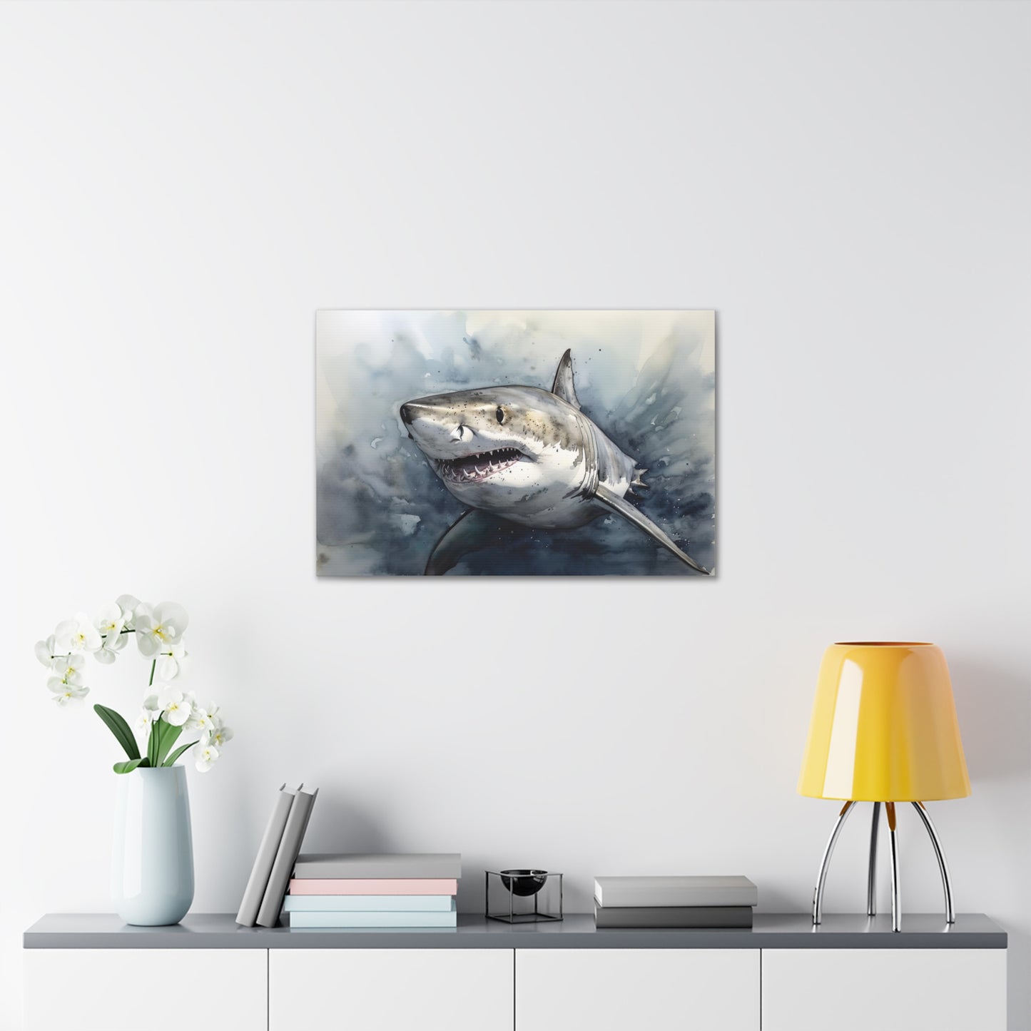 White Shark Canvas Art