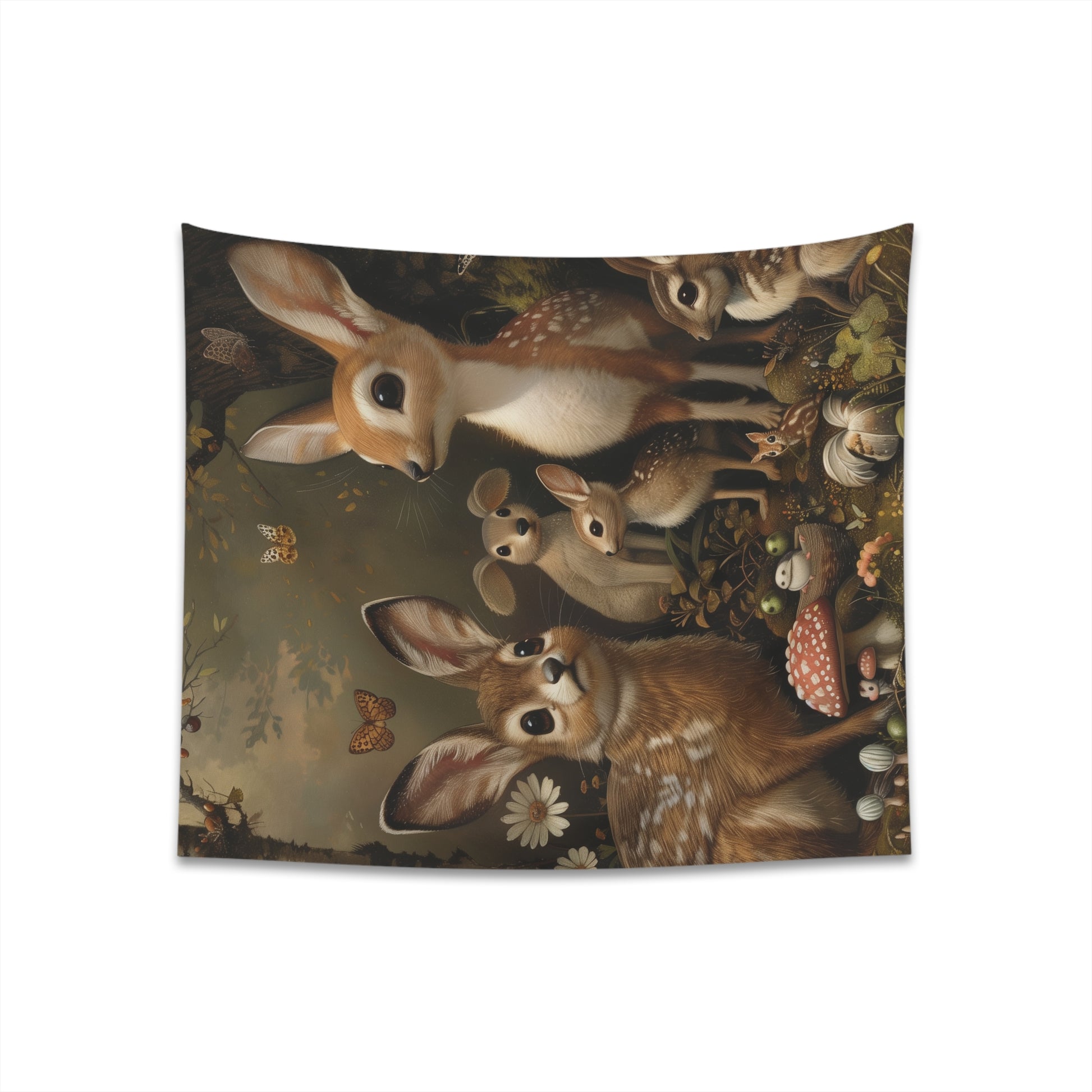 Whimsical Woodland Creatures Tapestry | High-quality and enchanting forest design | Perfect gift for all seasons | Available in 34" x 40" and 57" x 57" sizes