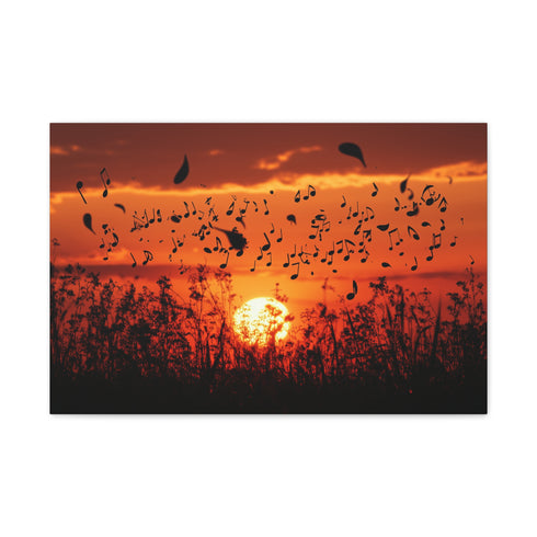 Sunset Made of Music Notes (Edition II) — Canvas Wall Art — Front Gallery-Wrapped Canvas View