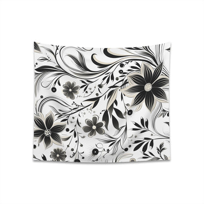 "Monochrome Flow Bezier Curves Tapestry: Modern Minimalist Design for Home Decor"