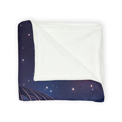Bird Cage Floating Above Galaxy — Plush Fleece Throw Blanket — Product Detail View 11