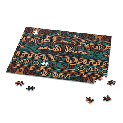 "Stunning Aztec Pattern Jigsaw Puzzle for Mindful Entertainment and Art Creation"