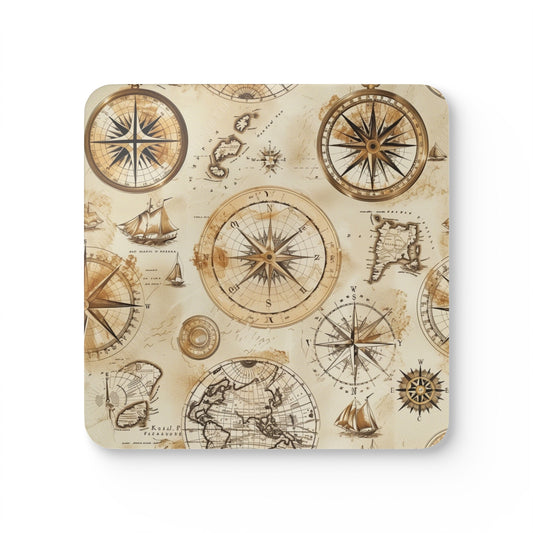 Vintage Maps Corkwood Coaster Set | Home Decor | Accessories, Coasters, Desk, Kitchen, Kitchen Accessories, Sublimation, Summer Picks | Prints with Passion