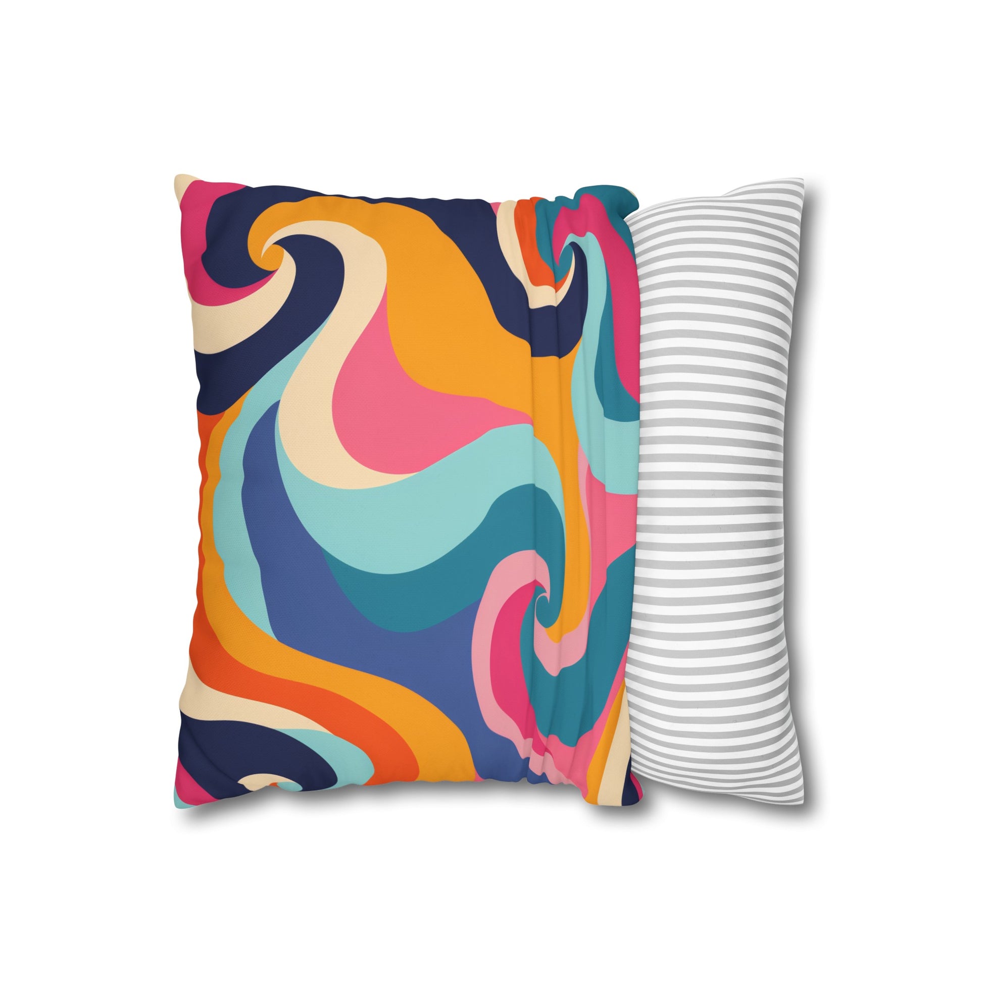 "Add a pop of color with our Retro Waves Pillowcase Set - vibrant, seamless pattern in bold colors for stylish bedding"