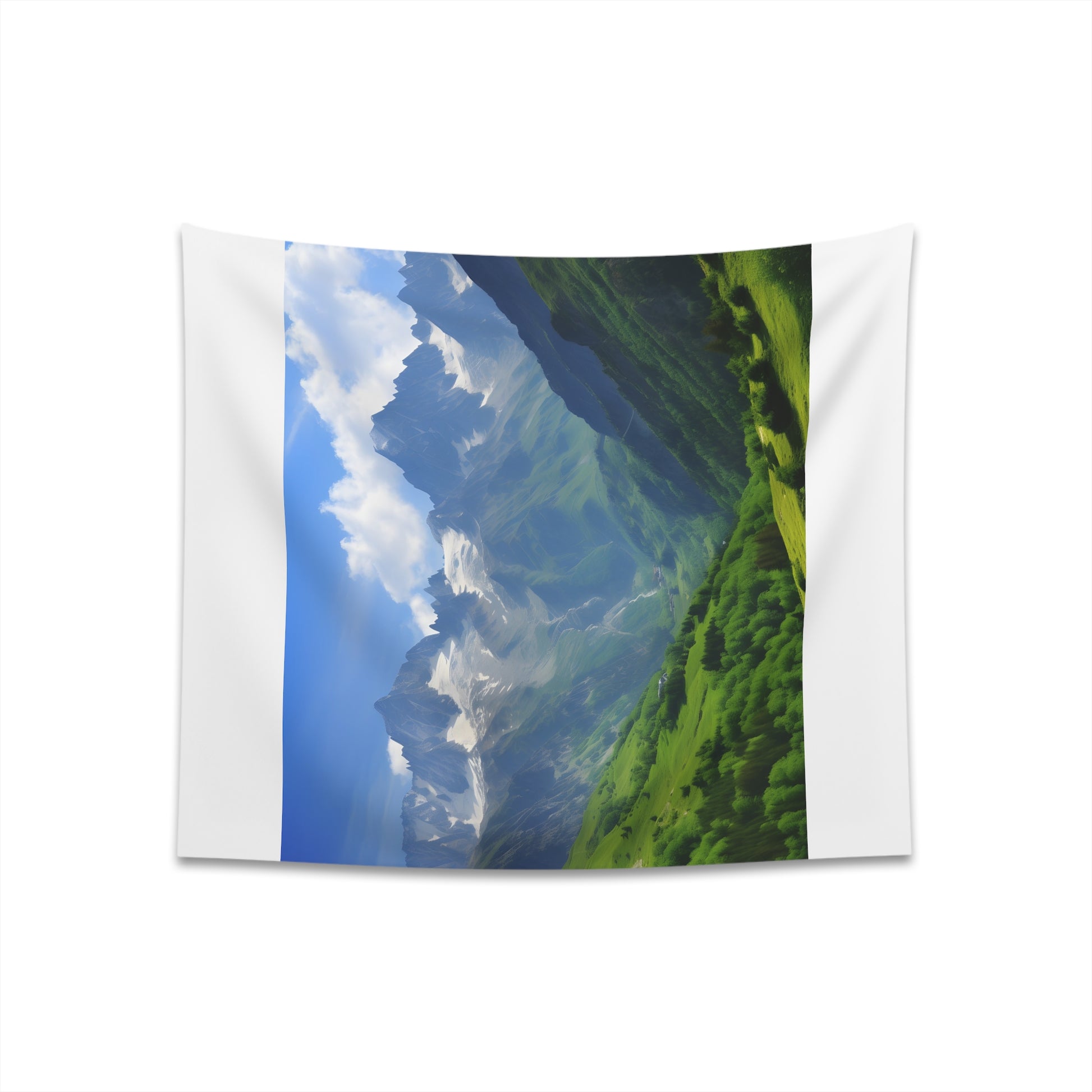 "French Alps Tapestry: Majestic Landscape Decor for Home - High-Quality & Stylish Art Piece"