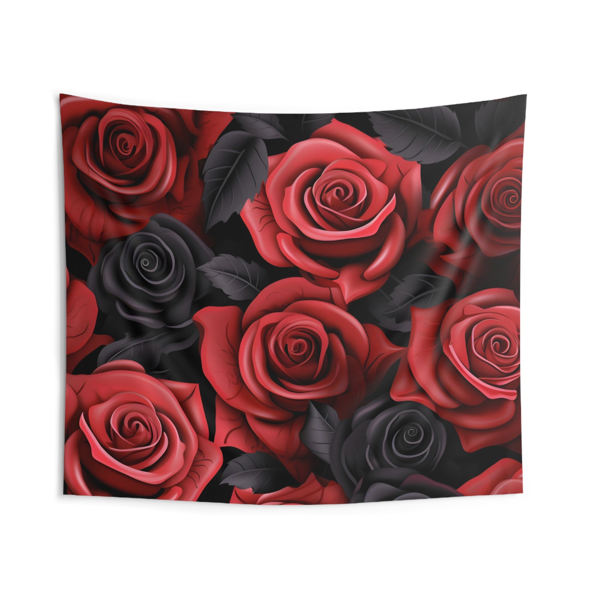 Crimson and Noir Rose Elegance Tapestry | Wall Tapestry | Accessories, All Over Print, AOP, Home & Living, Home Decor, Indoor, Tapestry | Prints with Passion