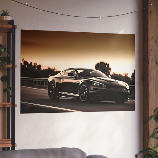 the DBS stands as a beacon of modern automotive artistry. This poster captures its dynamic silhouette