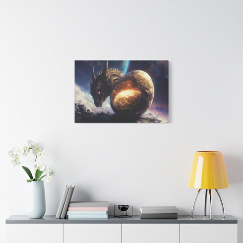 Dragon Egg Hatching in Space — Canvas Wall Art — Product Detail View 7