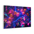 Cyber Tree with Neon Fruit — Canvas Wall Art — Side Profile & Stretched Corner Detail