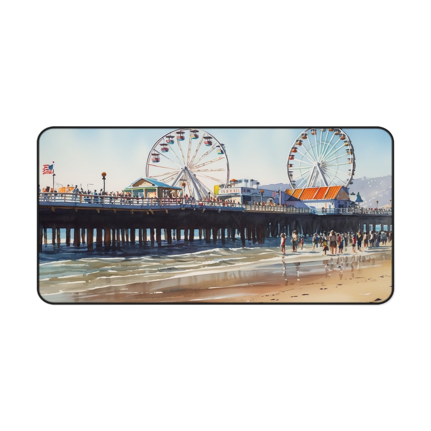 "Beach Pier Desk Mat - Add Coastal Charm to Your Workspace with Serene Beach Pier Design"