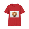 Geometric Prism Lion Head Abstract Graphic Unisex Softstyle T-Shirt - View 2 | Prints With Passion